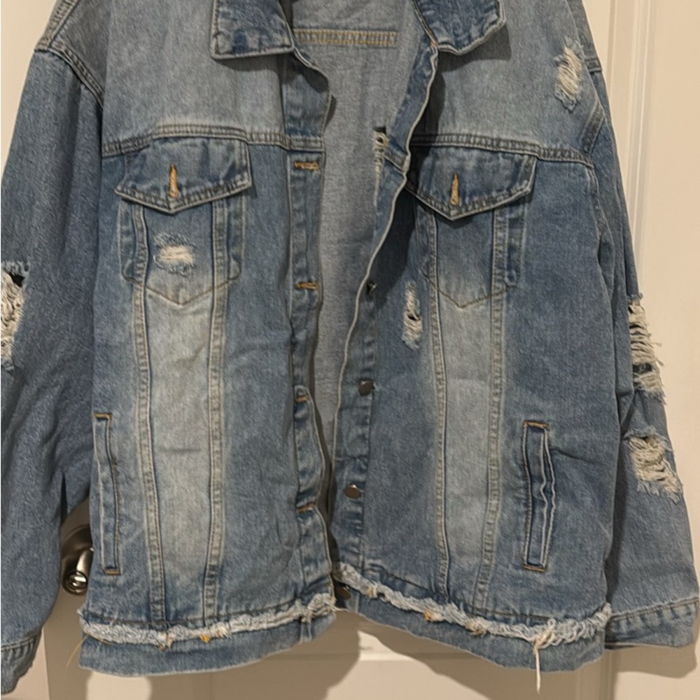 Women's Distressed Blue Jean Jacket